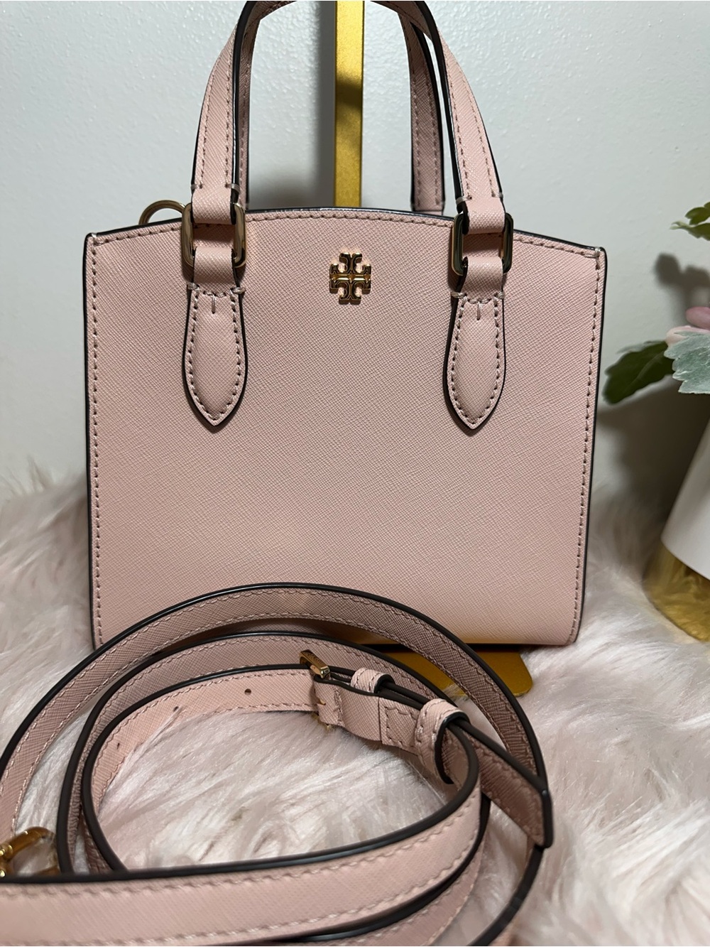 Tory Burch Blush Pink Mini Tote with Detachable Strap